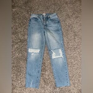 BDG Light Blue Distressed Straight Leg Jeans